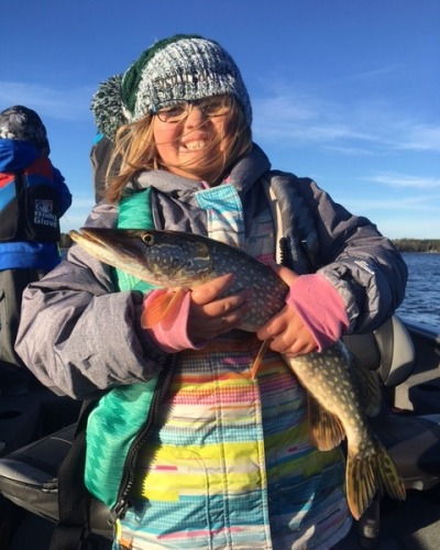 girl fishing in park rapids