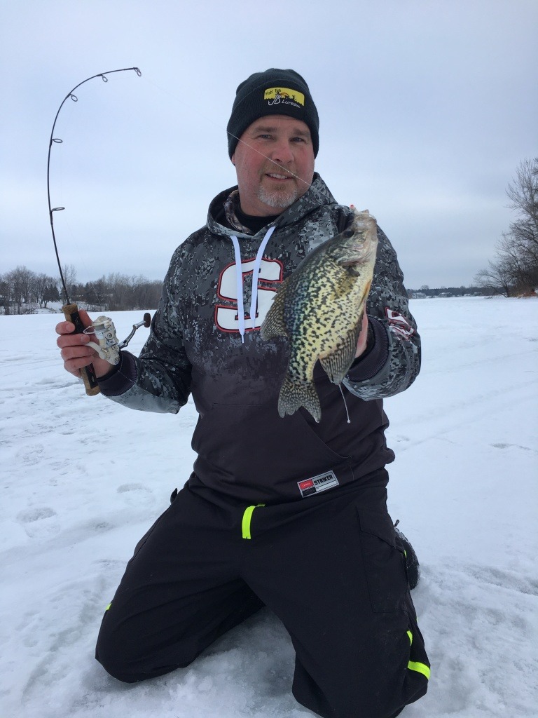 ice fishing josh crappie jb striker close up 2