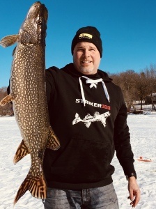 ice fishing pike josh jb lures striker close up cool color