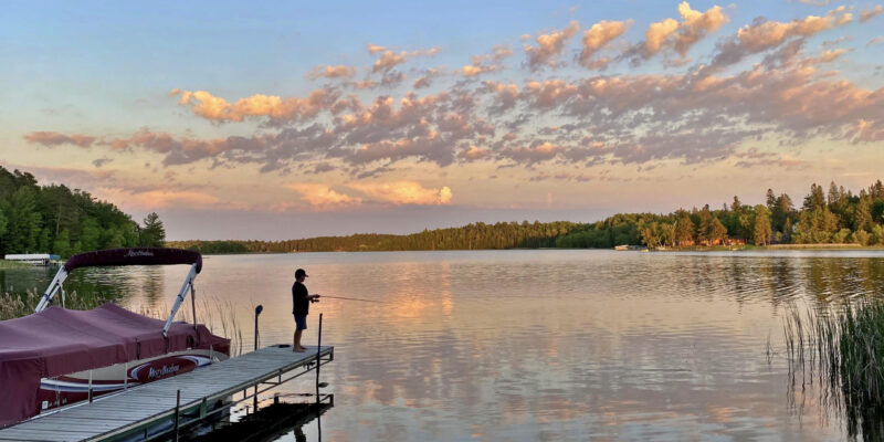 Fishing at sunset Park Rapids, MN